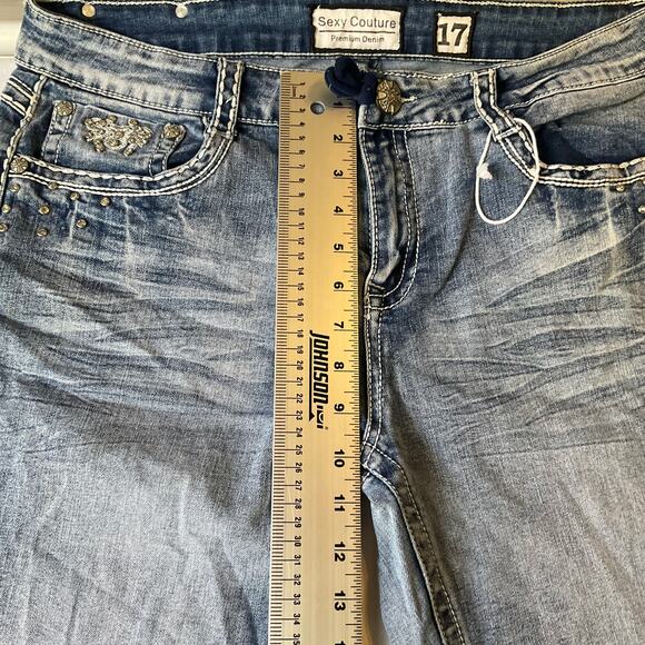 Sexy Couture Women Jeans size 17 Blue Mid Rise Straight Leg Slightly Flared - Picture 5 of 13